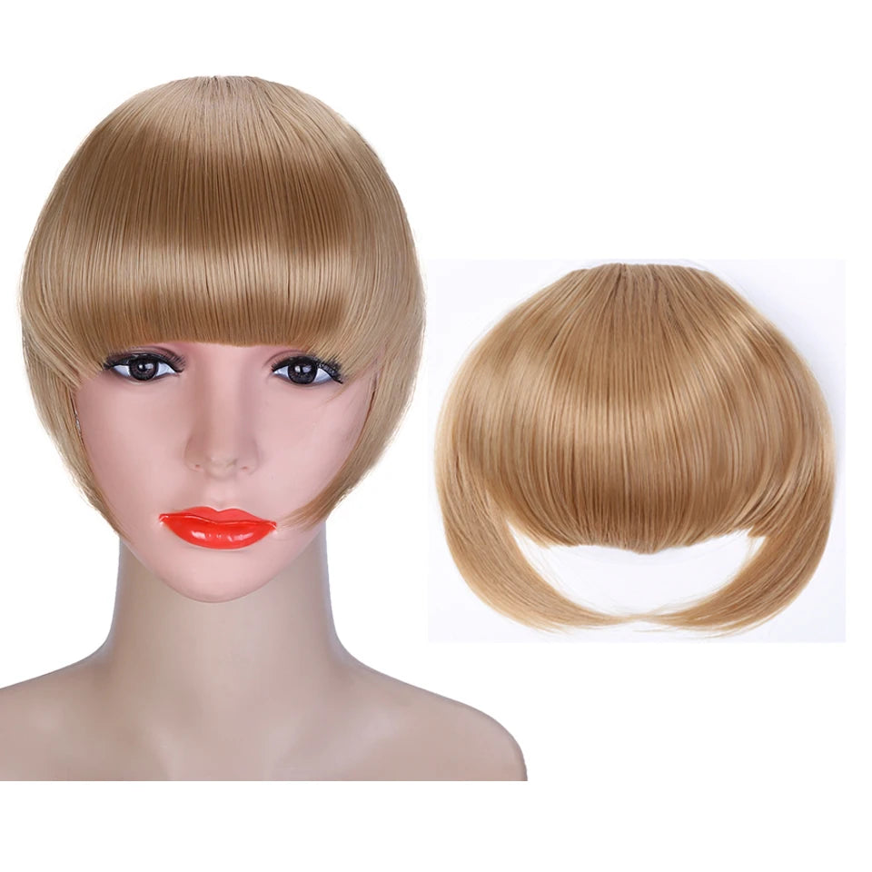 Bangs Hair Extension Clip In Bangs Hair Extensions Synthetic Flat Bang With Temples Front Face Fringe Bangs Hair Pieces For Women Hair Accessories