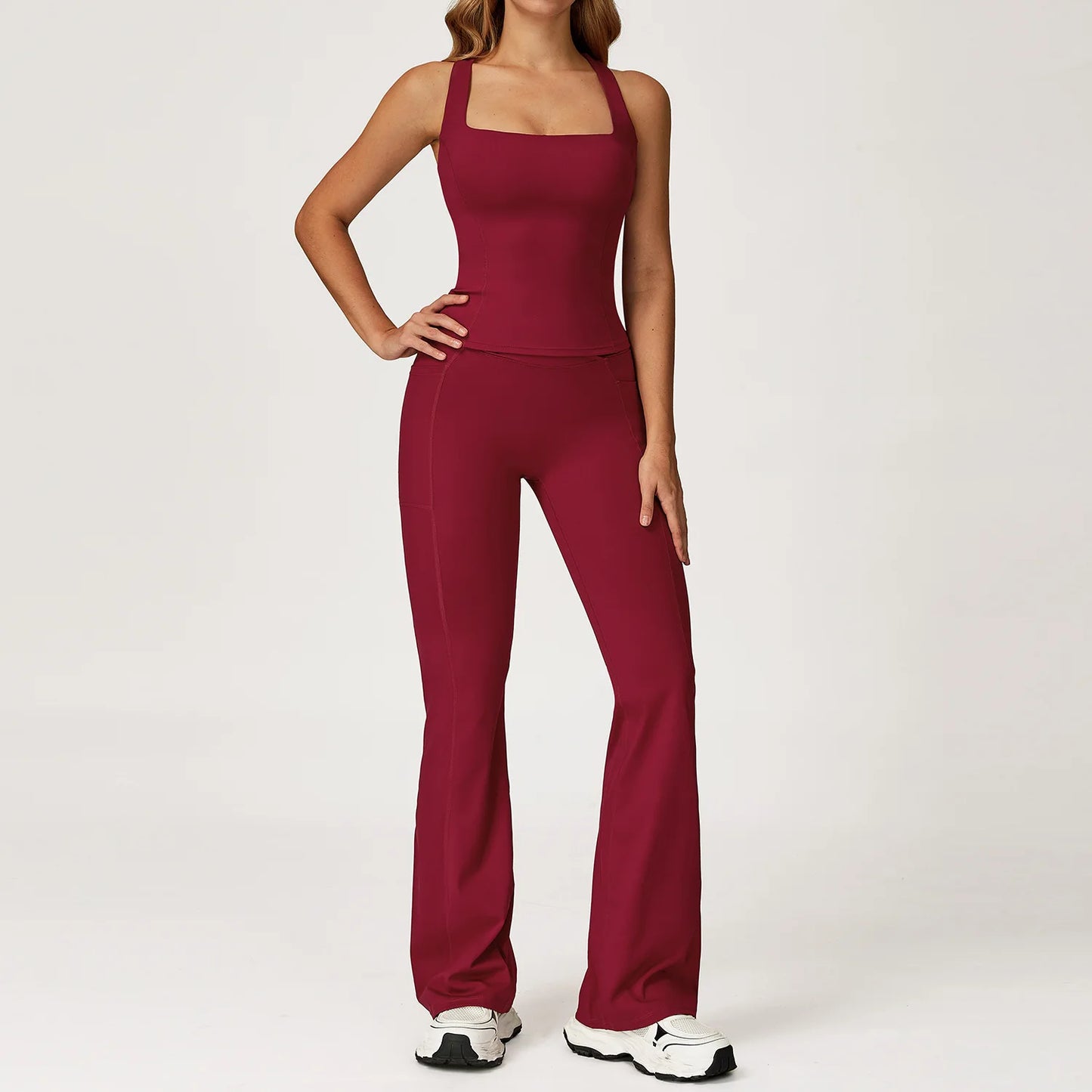 Yoga Set 2 Pieces Workout Outfits Women Clothes Fitness Sportswear Gym Tracksuit High Waist Leggings Sports Bra Athletic Wear