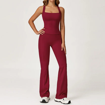Yoga Set 2 Pieces Workout Outfits Women Clothes Fitness Sportswear Gym Tracksuit High Waist Leggings Sports Bra Athletic Wear