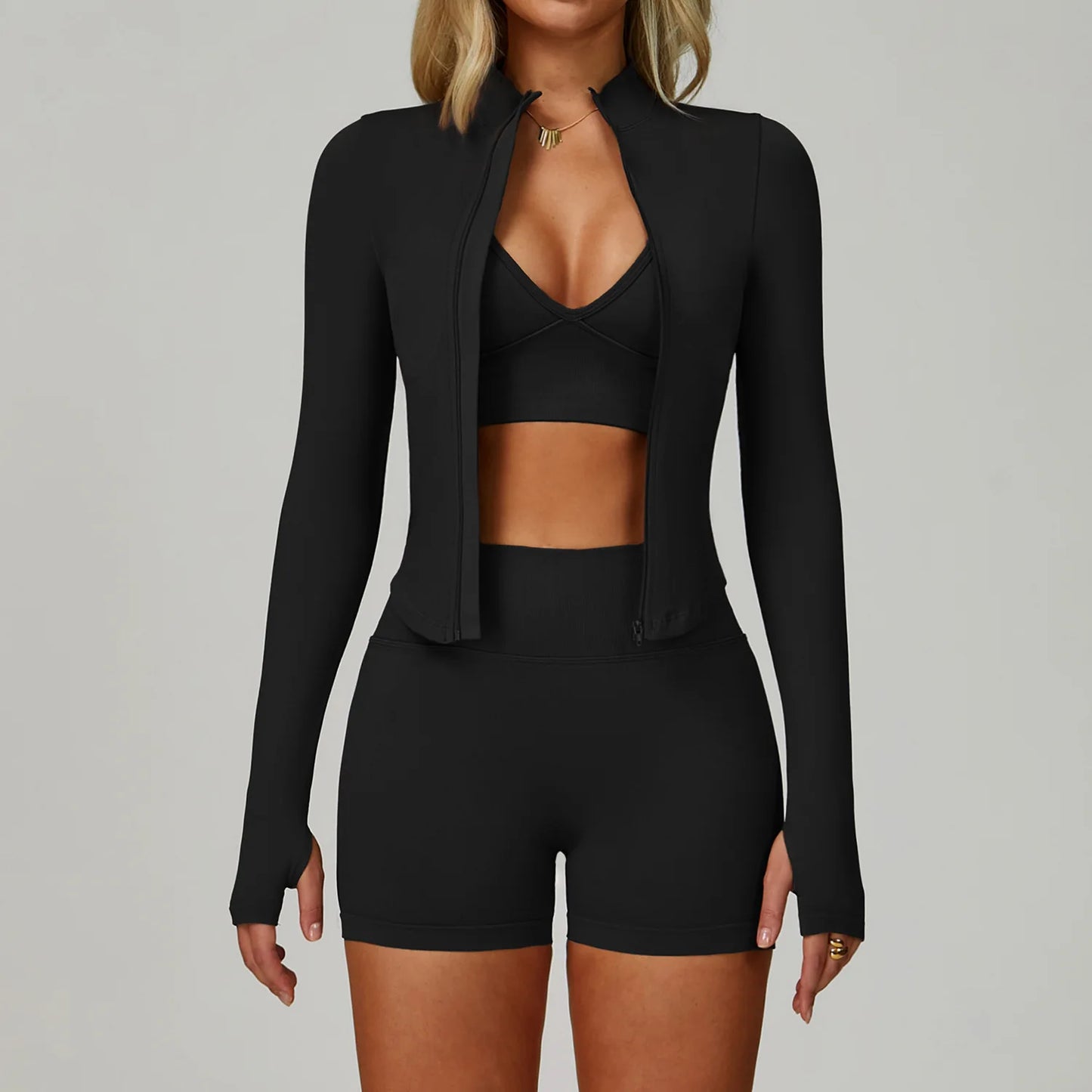 2/3PCS Seamless Yoga Set Gym Workout Suits Athletic Wear Women Legging Fitness Bra Crop Top Long Sleeve Sports Suits Sportswear
