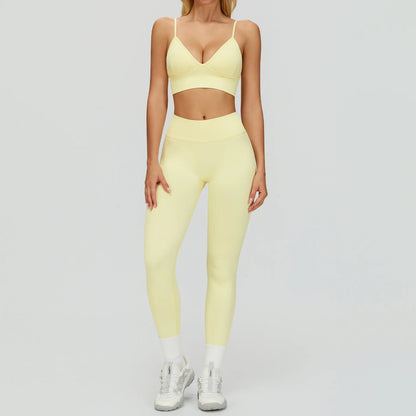 2/3PCS Seamless Yoga Set Gym Workout Suits Athletic Wear Women Legging Fitness Bra Crop Top Long Sleeve Sports Suits Sportswear