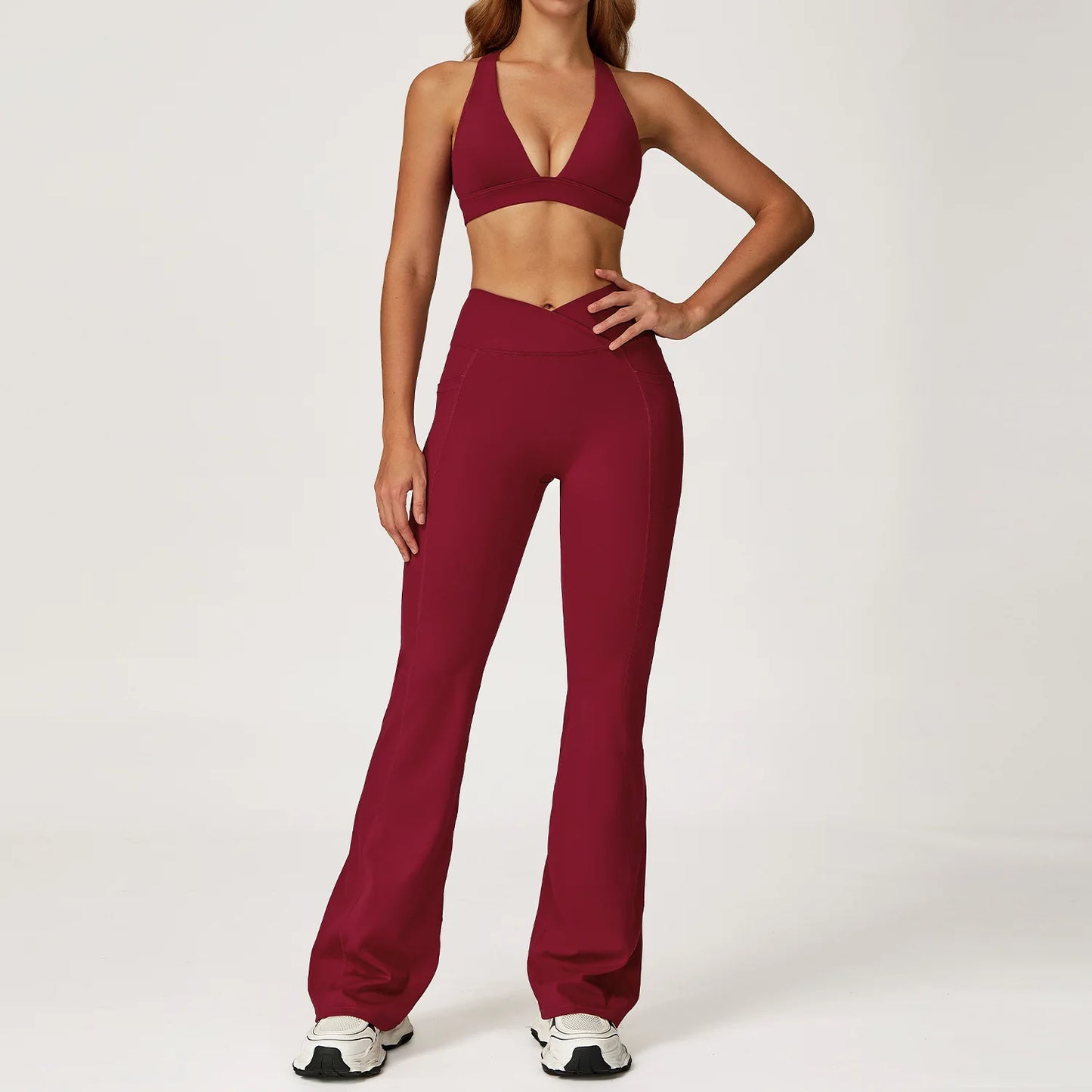 Yoga Set 2 Pieces Workout Outfits Women Clothes Fitness Sportswear Gym Tracksuit High Waist Leggings Sports Bra Athletic Wear