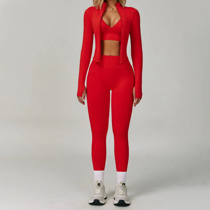 2/3PCS Seamless Yoga Set Gym Workout Suits Athletic Wear Women Legging Fitness Bra Crop Top Long Sleeve Sports Suits Sportswear