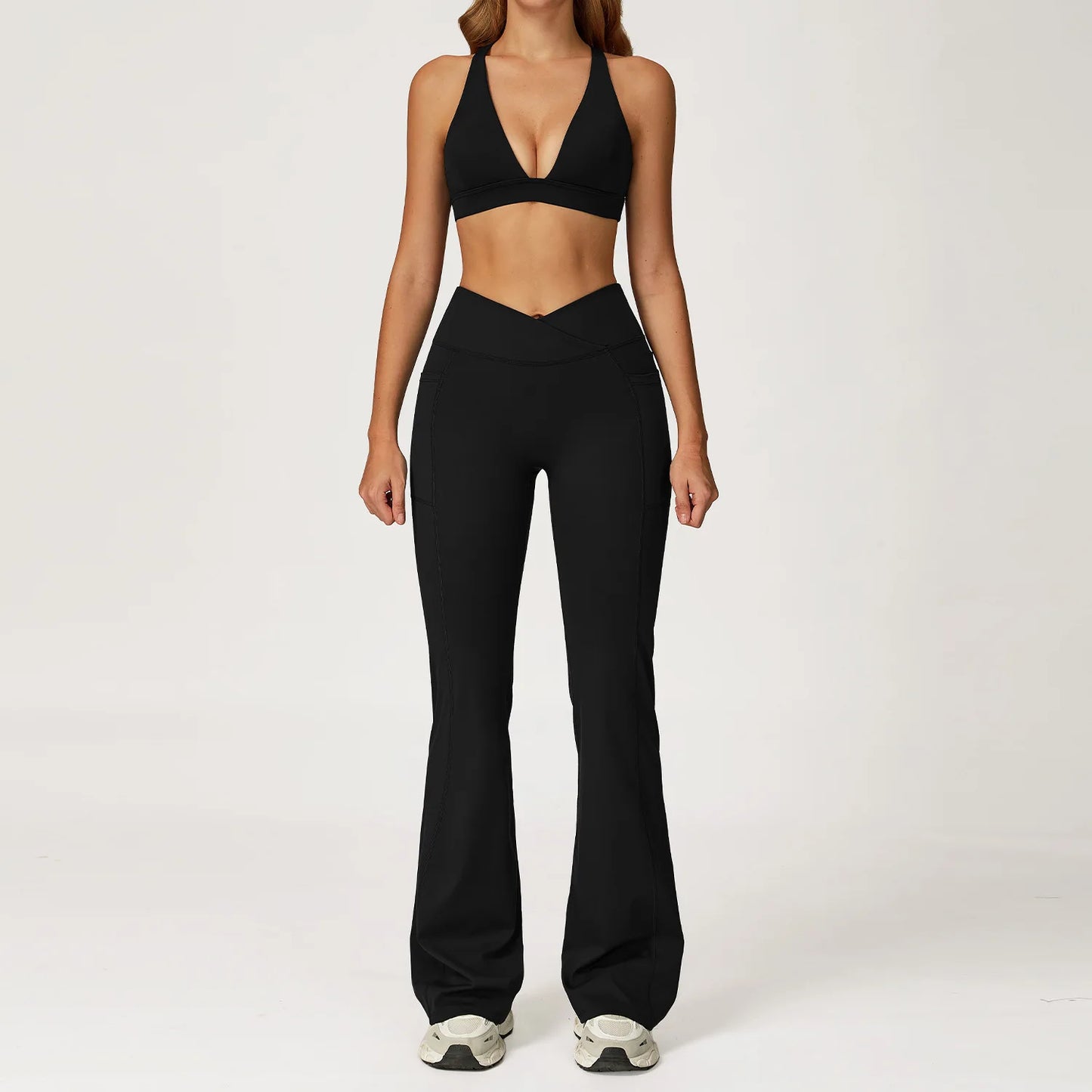 Yoga Set 2 Pieces Workout Outfits Women Clothes Fitness Sportswear Gym Tracksuit High Waist Leggings Sports Bra Athletic Wear