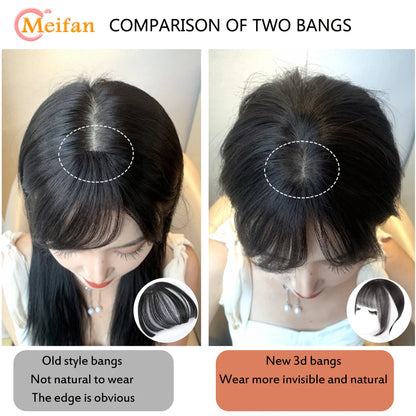 Topper With Hair Bangs Human Hair Clip In Hair Extensions Natural Looking For Daily Use Hair Accessories