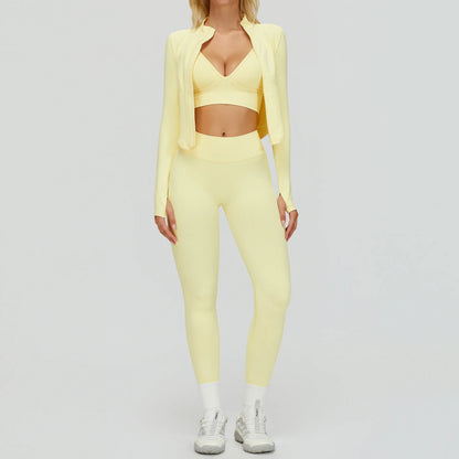 2/3PCS Seamless Yoga Set Gym Workout Suits Athletic Wear Women Legging Fitness Bra Crop Top Long Sleeve Sports Suits Sportswear