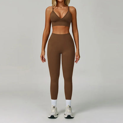 2/3PCS Seamless Yoga Set Gym Workout Suits Athletic Wear Women Legging Fitness Bra Crop Top Long Sleeve Sports Suits Sportswear