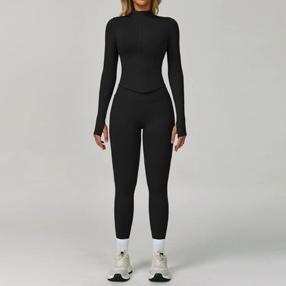 2/3PCS Seamless Yoga Set Gym Workout Suits Athletic Wear Women Legging Fitness Bra Crop Top Long Sleeve Sports Suits Sportswear