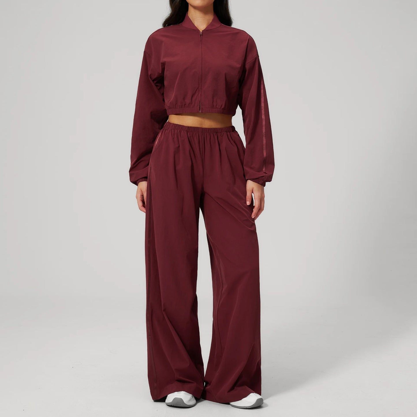 Summer New Yoga Set 2-piece Women's Fitness Set Sunscreen Long Sleeve Zipper Top Outdoor Fitness Exercise Speed Drying Pants