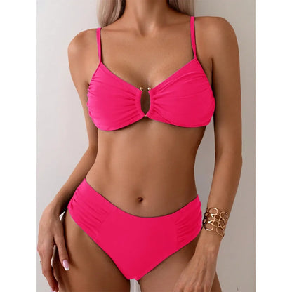Sexy Bikini Women's Swimsuit 2026 Two-piece Swimwear High Waisted Bikinis Set Female Bathing Suit Push Up Swimming for Beachwear