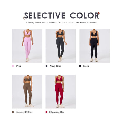 Hearuisavy Summer 2Pcs Women Sports Suit High Impact Push-Up Sports Bra Gym Yoga Tops Underwear High Waist Stretch Fitness Pants