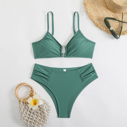 Sexy Bikini Women's Swimsuit 2026 Two-piece Swimwear High Waisted Bikinis Set Female Bathing Suit Push Up Swimming for Beachwear