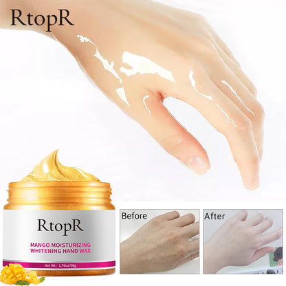 RtopR Mango For Hands Mask Hand Wax Whitening Moisturizing Repair Exfoliating Calluses Filming Anti-Aging Hand Skin Cream 50g