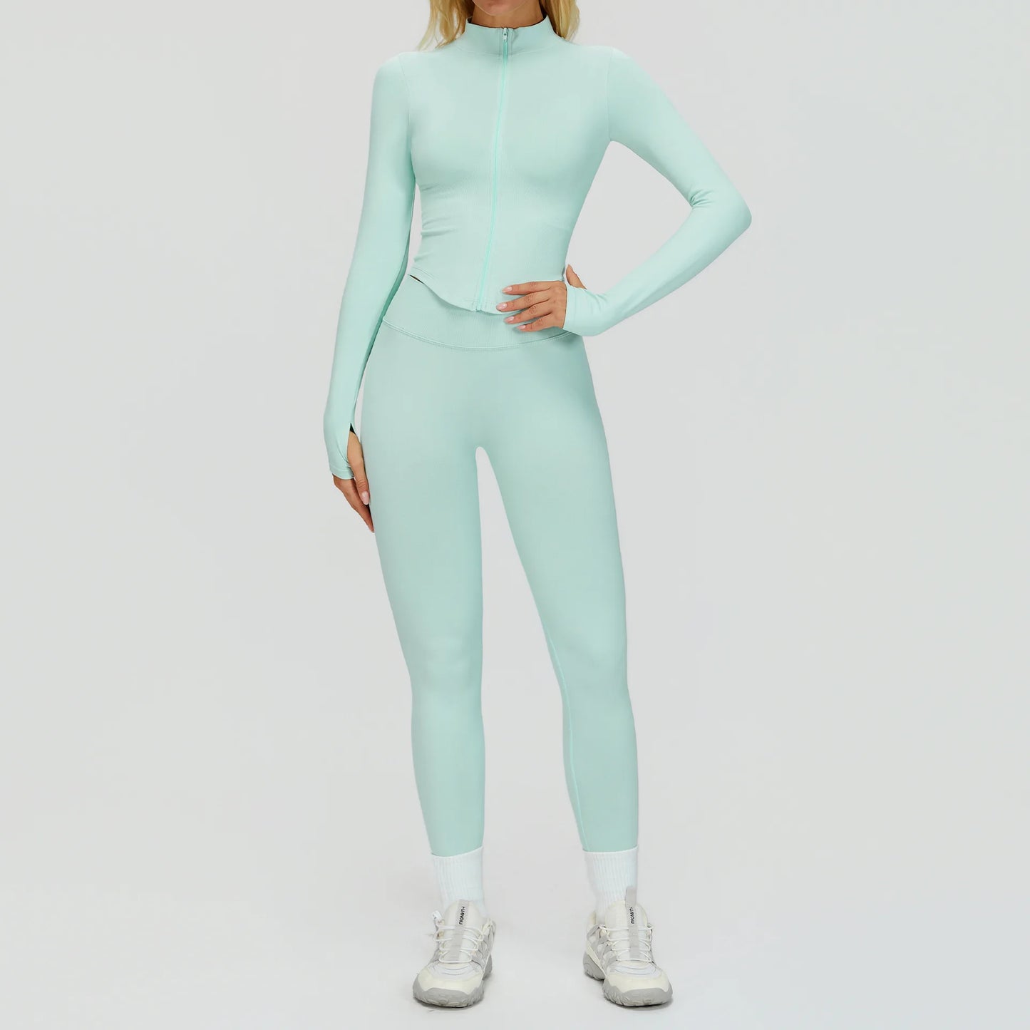 2/3PCS Seamless Yoga Set Gym Workout Suits Athletic Wear Women Legging Fitness Bra Crop Top Long Sleeve Sports Suits Sportswear