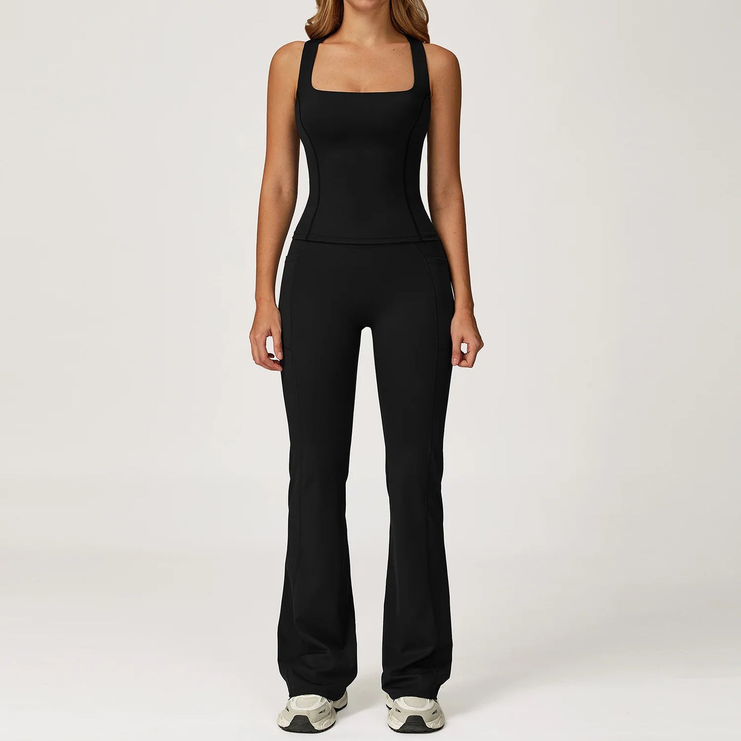 Yoga Set 2 Pieces Workout Outfits Women Clothes Fitness Sportswear Gym Tracksuit High Waist Leggings Sports Bra Athletic Wear