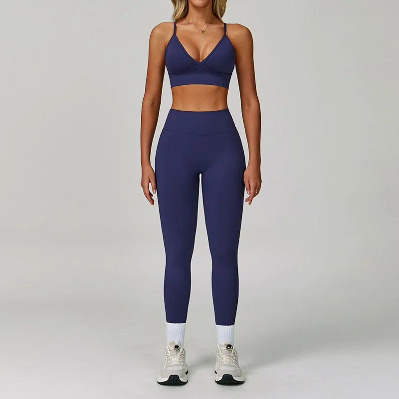 2/3PCS Seamless Yoga Set Gym Workout Suits Athletic Wear Women Legging Fitness Bra Crop Top Long Sleeve Sports Suits Sportswear