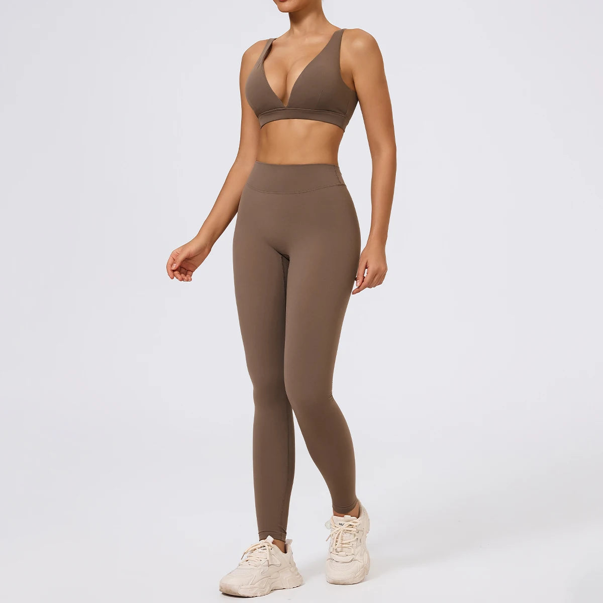 Hearuisavy Summer 2Pcs Women Sports Suit High Impact Push-Up Sports Bra Gym Yoga Tops Underwear High Waist Stretch Fitness Pants