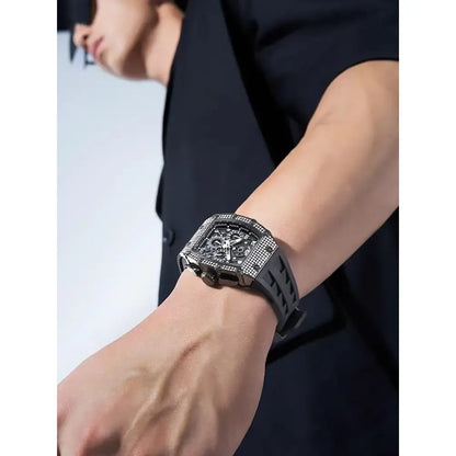 Mark Fairwhale Fashion Men's Watch Luxury Full Diamond Chronograph Sports Casual Silicone Strap Wristwatch Man 2026 New