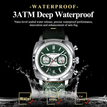 POEDAGAR Original Fashion Men Clock Luminous Waterproof Chronograph Date Watch For Man Luxury Leather Quartz Men's Watches Reloj