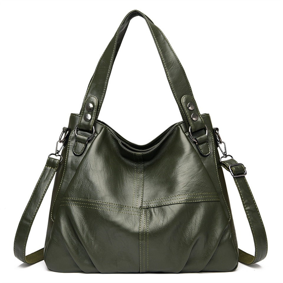 High-end Leather Top-handle Bag Casual Tote Large Capacity Woman Bags Luxury Designer Handbag Purses Brand Shoulder Sac A Main