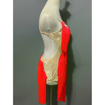 Latin Dance Dresses Women's Performance Spandex Sequin / Tassel / Splicing Sleeveless High Shorts