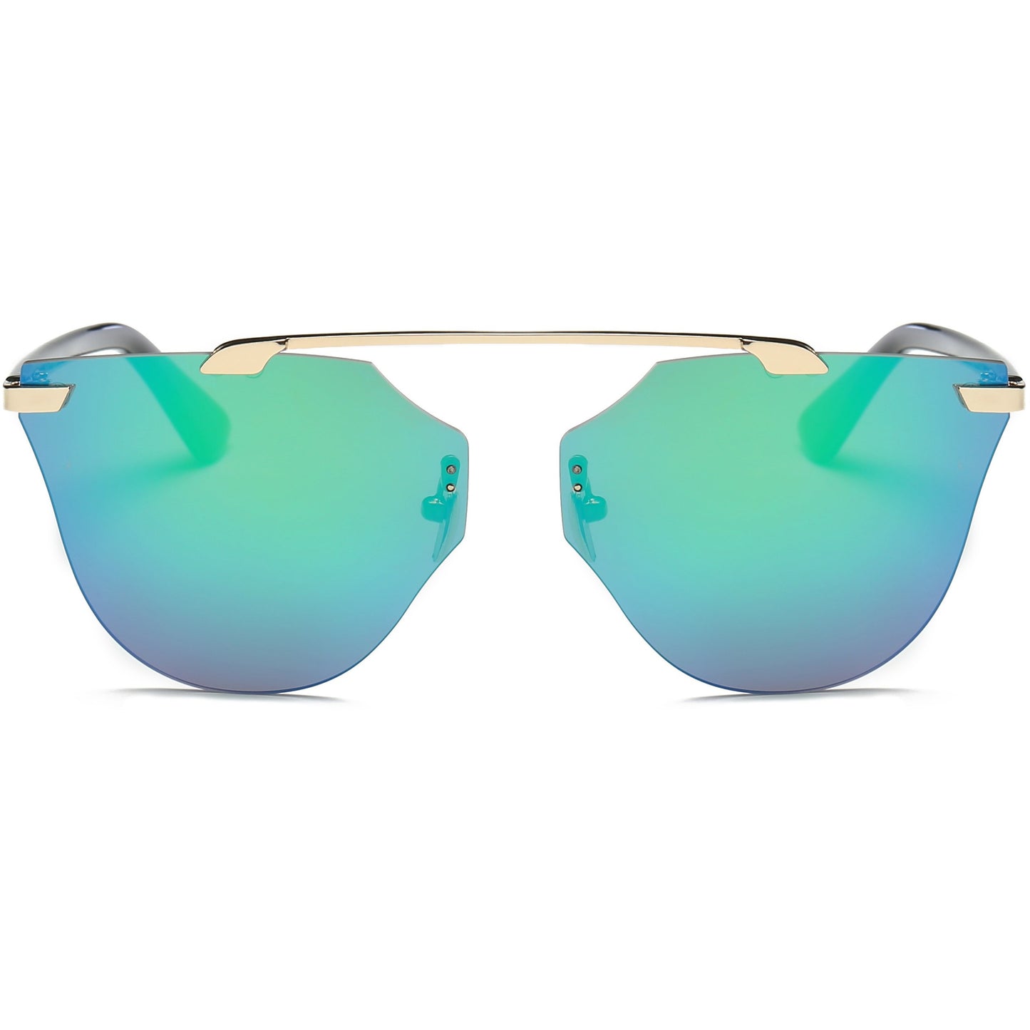 Women Rimless Fashion Round Cat Eye UV Protection Sunglasses