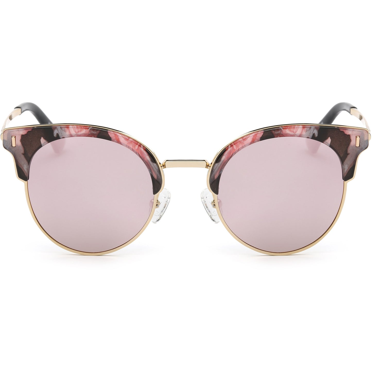 Women Half Frame Round Cat eye Fashion Sunglasses