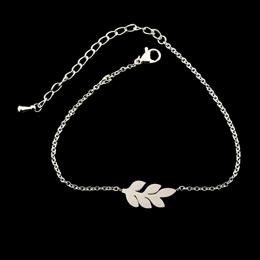 Delicate Leaf Anklets For Women Stainless Steel