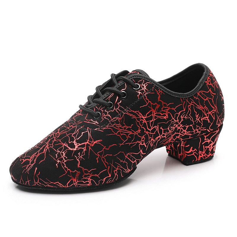 Women Latin Dance Shoes Ballroom Modern Shoes Men Jazz Shoes for Boy Dance Sneaker Black Tango Shoes Heeled 3.5cm