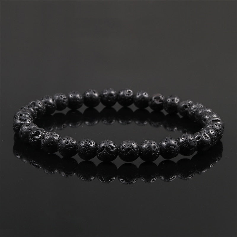 Natural Volcanic Lava Stone Beads Bracelets Aromatherapy Essential Oil Diffuser Bangle 3 Sizes