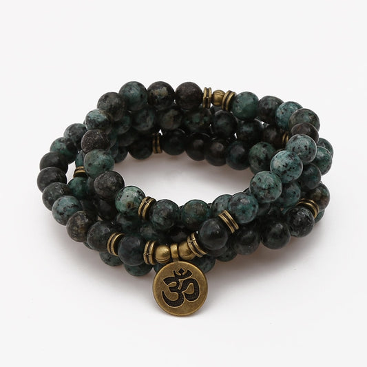108 Beads Buddhism Prayer Mala Bracelet & Necklace for Women Men 8mm Natural Stone Multi-layer Wrapped Yoga Lucky Bracelet