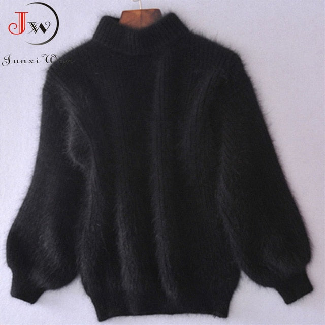 Mohair Thick Turtleneck Sweater(One Size)
