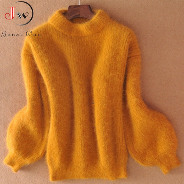 Mohair Thick Turtleneck Sweater(One Size)