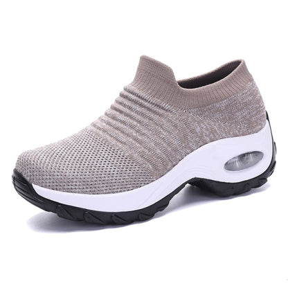 Women Tennis Shoes Air Cushion 5CM Height Increase Sports Sneakers Breathable Female Walking Sock Shoes Thick Bottom Platforms