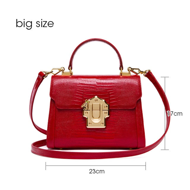 LA FESTIN Designer Serpentine Lock Handbag Split Leather New Fashion Women Shoulder Bag Luxury Famous Brand Bolsa Crossbody
