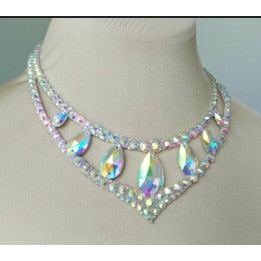 Belly Dance Necklace Rhinestone Chain Female High-End Diamond-Studded Competition Performance Accessories