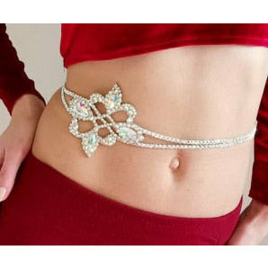 Belly Dance Accessories Rhinestone Waists Belt Female For Dance Belly Chain Jewelry Body Chain Bellydance Belt